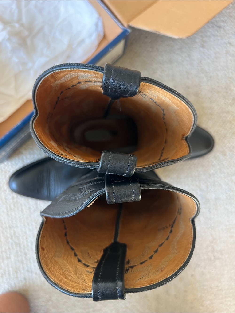Lucchese Black Embroidered Western Boots - Picture 3 of 7